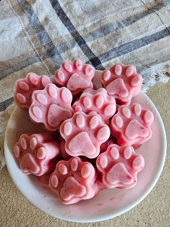 Snacks en forma de patita en tono rosado pastel